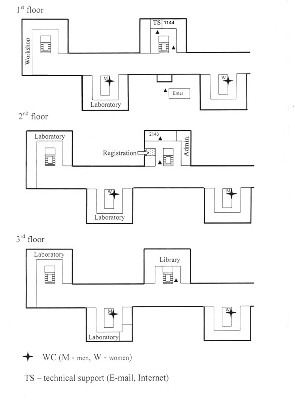 Scheme of Sobolev Astronomical Institute building