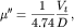 $$\mu^{\prime\prime}=\frac{1}{4.74}\frac{V_{t}}{D}\,,$$