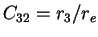 $C_{32}=r_3/r_e$