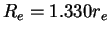 $R_e=1.330r_e$