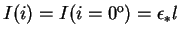 $I(i) = I(i=0^{\rm o}) = \epsilon_* l$